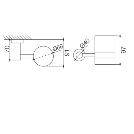 стакан для зубных щеток fima carlo frattini rotola f6003/1ns черный матовый