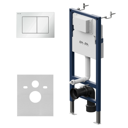 Инсталляция для подвесного унитаза AM.PM PrimeFit I012709.0201 с клавишей S белый глянец