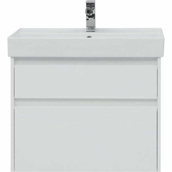 тумба под раковину aquanet nova lite 75 245244 подвесная белая глянцевая