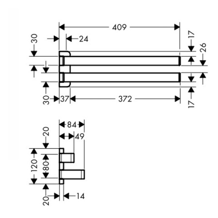 полотенцедержатель 40,9 см axor universal 42821000