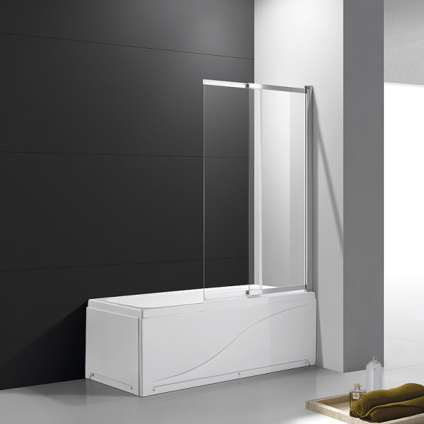 шторка на ванну cezares slider 100 slider-vf-11-100/150-c-cr профиль хром стекло прозрачное