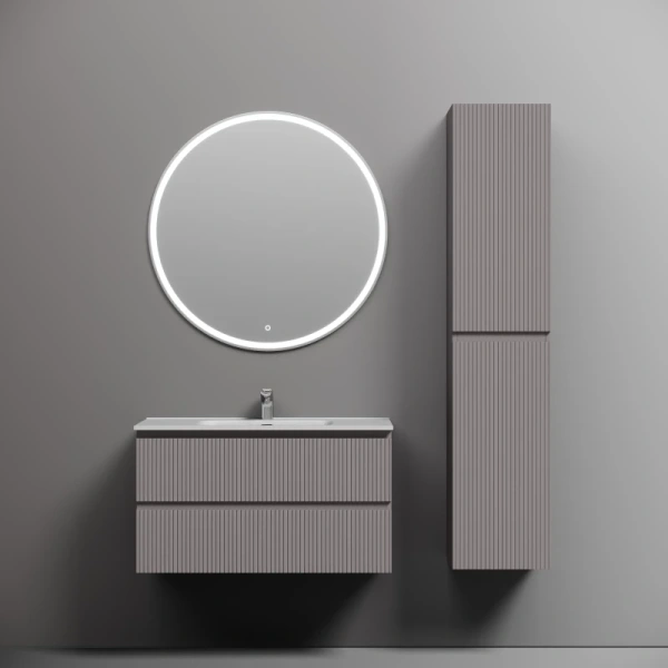 тумба под раковину sancos snob t snt90sm 89 см, подвесная, серый матовый