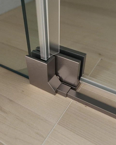 душевой уголок cezares slider slider-ah-1-90-80/90-c-gm 80-90x89,5 см, профиль оружейная сталь матовый, стекло прозрачное