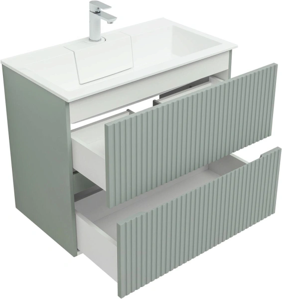 тумба под раковину aquanet джейн 80 подвесная, мисти грин, 00313318