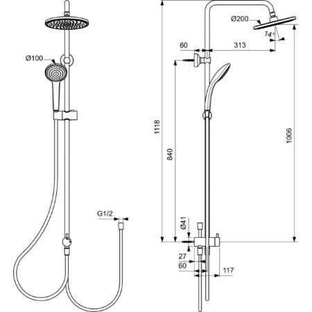 душевая система ideal standard idealrain bc747xg