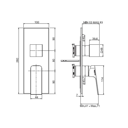 смеситель для душа fima carlo frattini fit f3389x6ns цвет черный матовый