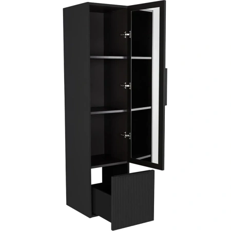 шкаф-пенал 35х150 cezares plisse premium 55507, цвет nero opaco