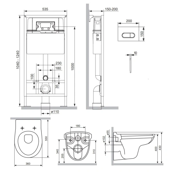 инсталляция damixa с безободковым унитазом damixa willow dx15.is30251.1700, клавиша хром, крышка-сиденье микролифт