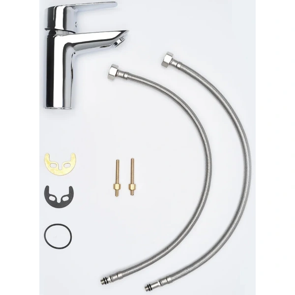 смеситель для раковины aquame prato aqmp6110 без донного клапана, хром