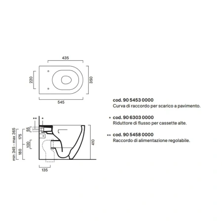 унитаз catalano sfera 0514550022 приставной, безободковый, 35x55 см, смыв торнадо, cataglaze, черный матовый