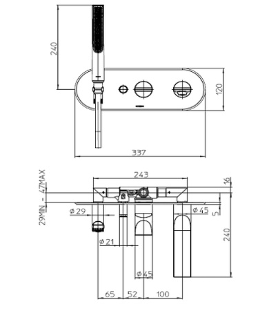 смеситель для ванны bossini apice z00555.030 хром