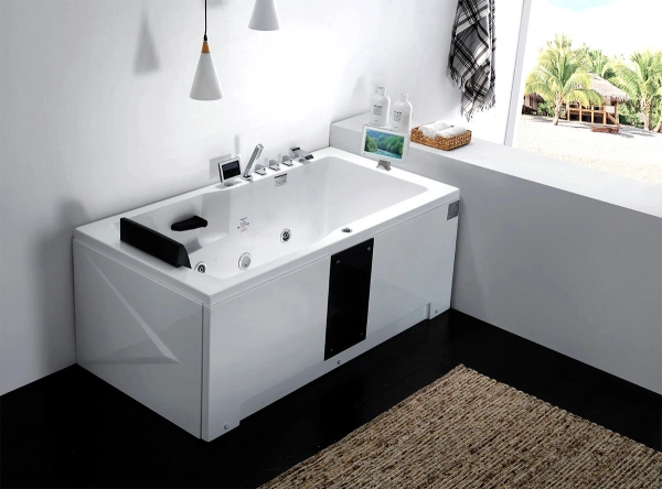 акриловая ванна gemy g9066 ii o r гидромассажная, 171х86 см, правосторонняя, цвет белый