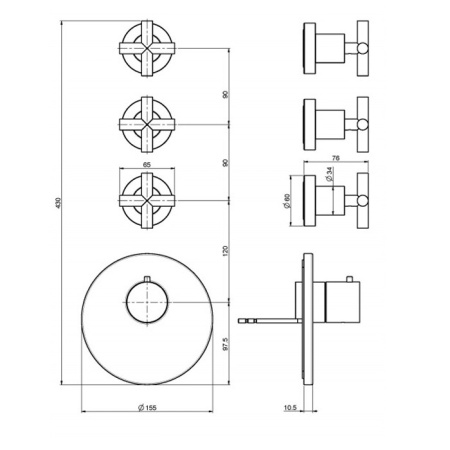 смеситель для душа fima carlo frattini fimatherm f5333x3cr
