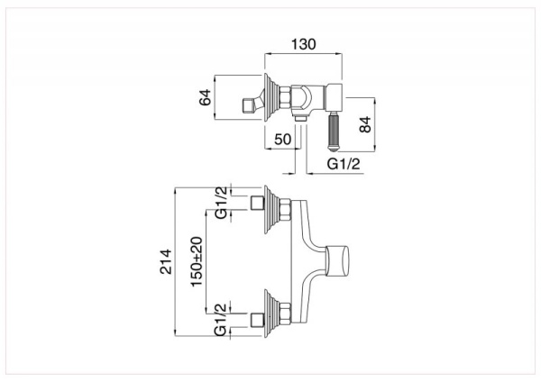 смеситель для душа cezares olimp olimp-dm-02-l бронза