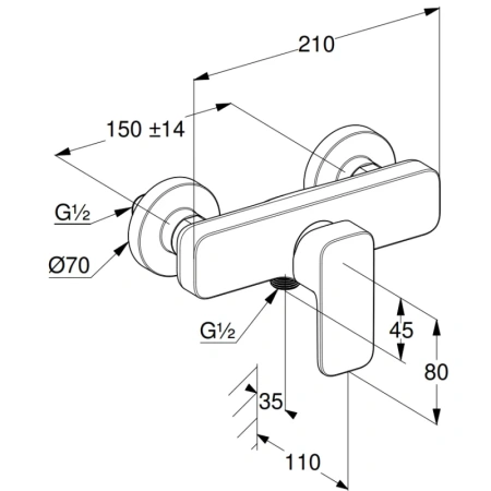 смеситель для душа kludi renon 428313975 черный матовый