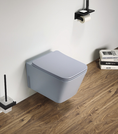 унитаз ceramalux 5170mhl подвесной, с сиденьем микролифт, голубой матовый