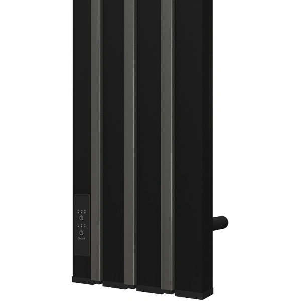 полотенцесушитель point пиано pn19722bgb электрический, диммер слева, 15x120 см, черный | графит блеск