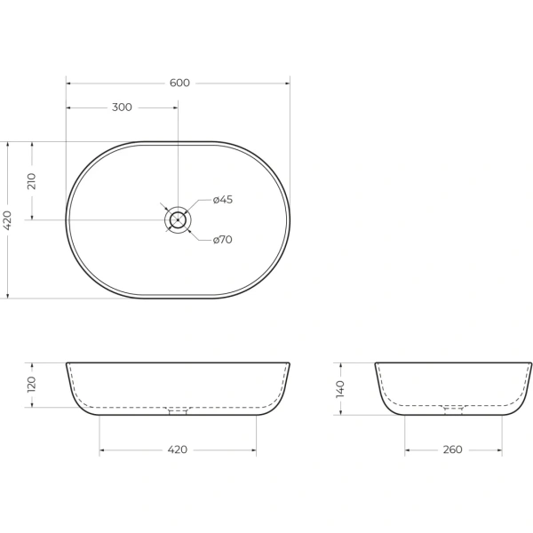 раковина-чаша cezares bellagio 60 50179 белая
