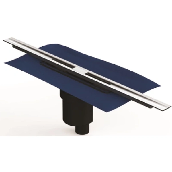 душевой трап (лоток) berges simpel 091011 60 см, с решеткой, перфорированный, хром