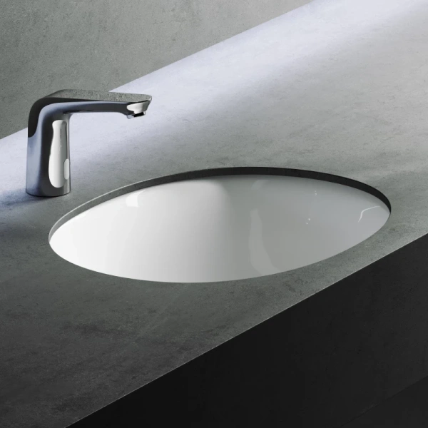раковина ceramicanova element cn6043 встраиваемая, снизу, 56x42 см, белая