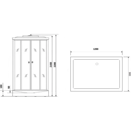 душевая кабина niagara luxe 120x90 ng-7711wl с гидромассажем