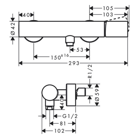 смеситель для душа axor uno 45600000