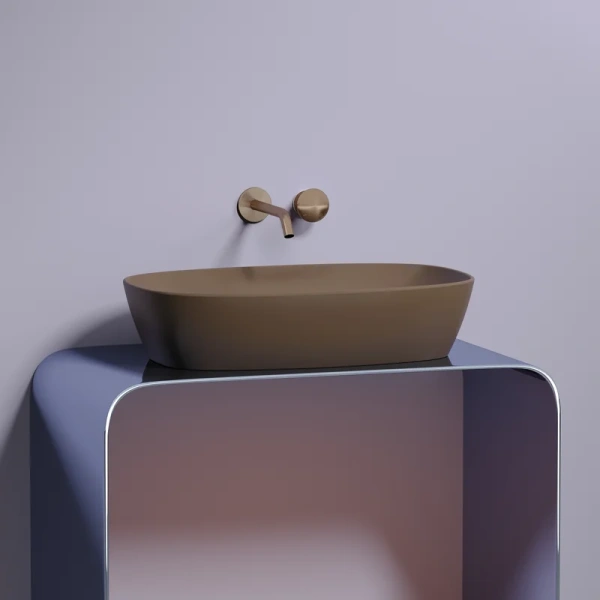 раковина ceramicanova element cn6049mdb накладная, 60x38 см, темно-коричневая матовая