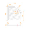 душевой поддон rgw cer cr/r-099 90×90 19170499-01 белый