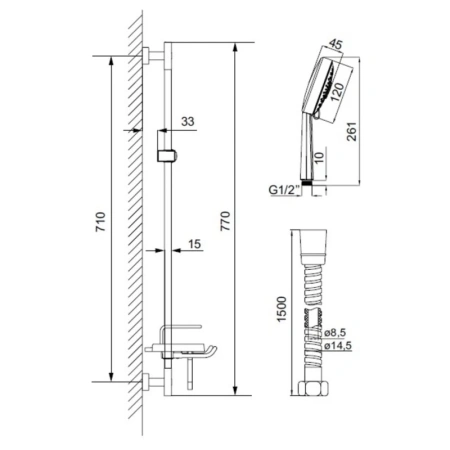 душевой гарнитур iddis tsh1601