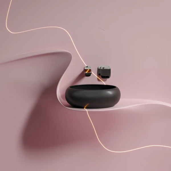 раковина ceramicanova element cn6050mb накладная, ø36 см, черная матовая