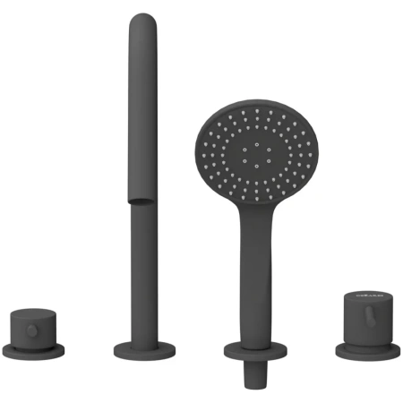 смеситель на борт ванны cezares leaf leaf-bvdm4-l-nop черный матовый