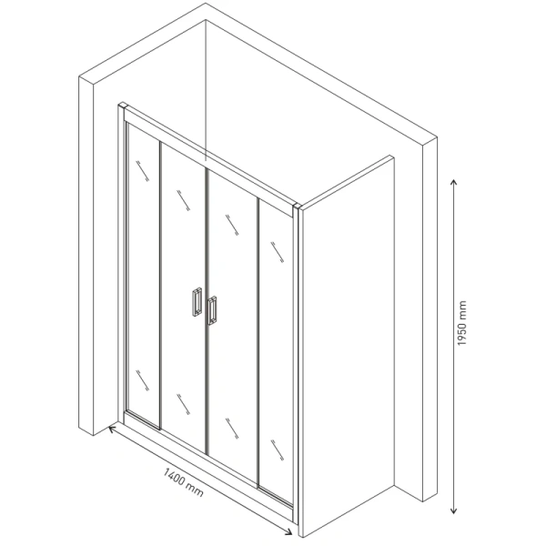 душевая дверь 140 см berges feda 062002 прозрачное
