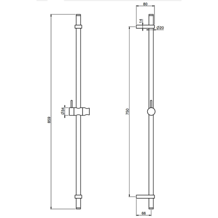 душевая штанга 85.5см fima carlo frattini wellness f2150/1cr, цвет хром