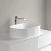 раковина villeroy & boch collaro 4a1956r1 накладная, 56x36 см, альпийский белый с покрытием ceramicplus