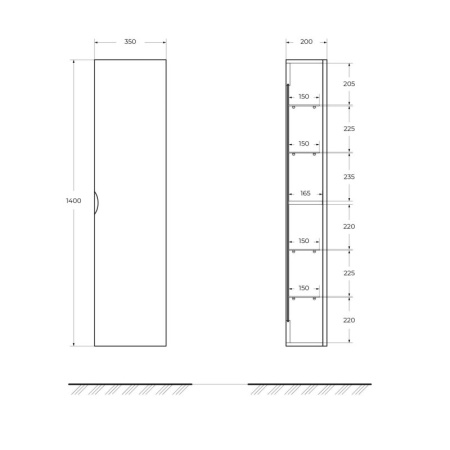 шкаф пенал cezares 35 44737 подвесной rosso