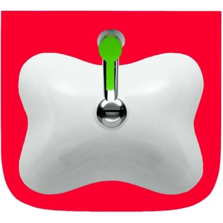 раковина подвесная laufen florakids 8.1503.1.062.104.1 45x41 см, цвет красная / белая