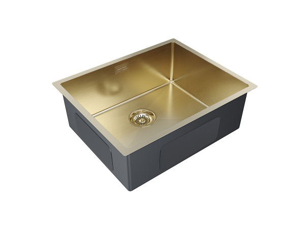 кухонная мойка paulmark next 54 uni pm215444-bg, цвет золотой матовый