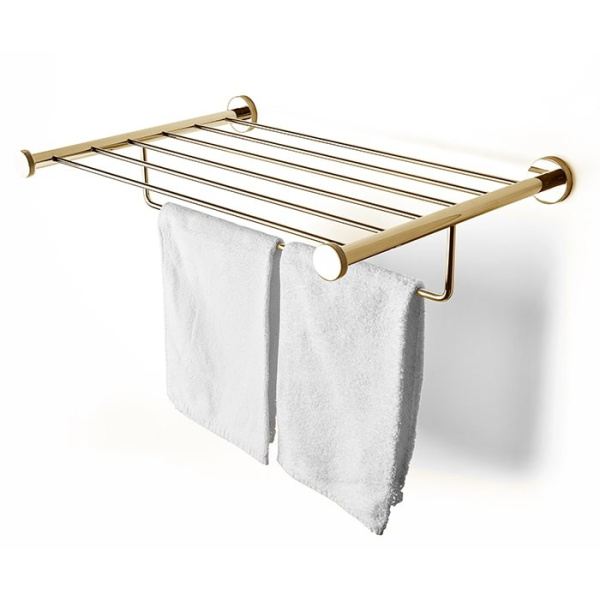 Полочка-решетка с полотенцедержателем 3SC Ribbon RB99GD золото