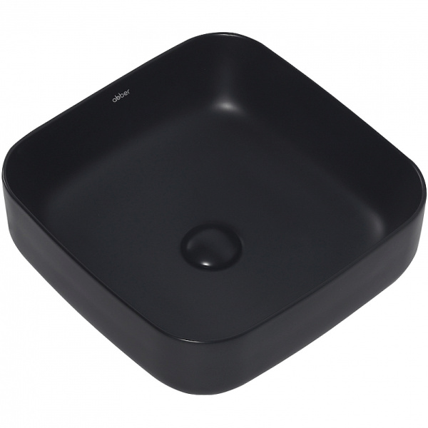 раковина 38.5x38.5 см abber rechteck ac2211mb, черный матовый